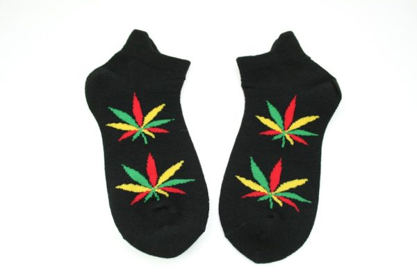 Chaussettes Cannabis Noires Courtes Toutes Tailles