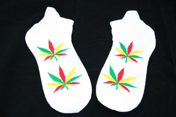 Chaussettes Cannabis Blanches Courtes Toutes Tailles