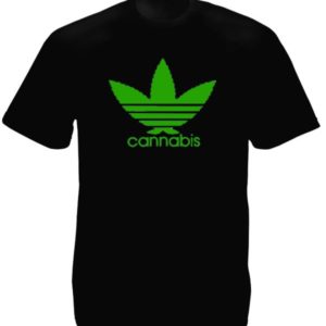 T-Shirt Noir Drôle Faux Logo Adidas Manches Courtes
