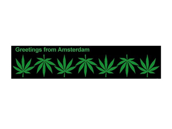 Amsterdam T-Shirt Blanc Manches Courtes Feuilles de Cannabis