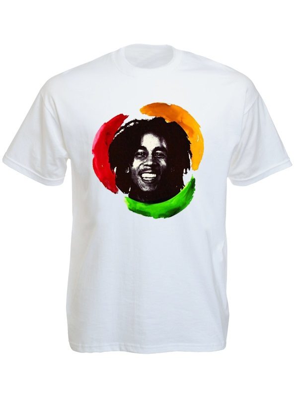 Tee-Shirt en Bob Marley en Blanc pour Homme ou Femme en Coton