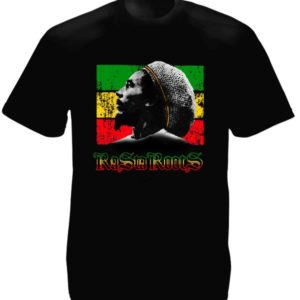 Reggae T-Shirt Bob Marley Coloris Noir Homme Manches Courtes Inédit