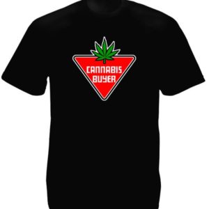 Tee-Shirt Homme Noir Ecriteau Cannabis Buyer Manches Courtes