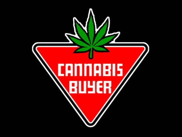 Tee-Shirt Homme Noir Ecriteau Cannabis Buyer Manches Courtes
