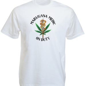 T-Shirt Blanc Taille Large Usage Médicinal Cannabis Manches Courtes