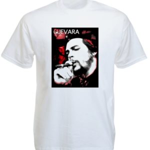 T-Shirt Blanc En Coton Gloire A Che Guevara Manches Courtes