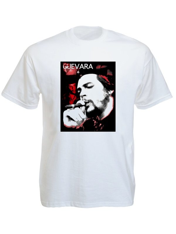 T-Shirt Blanc En Coton Gloire A Che Guevara Manches Courtes