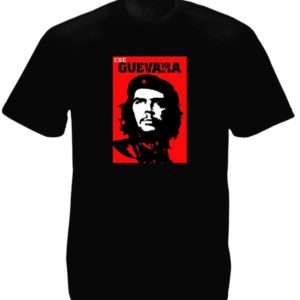 T-Shirt Homme Noir Che Guevara Photo Alberto Korda Manches Courtes