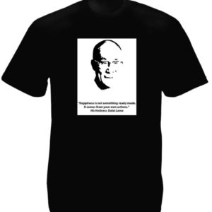 Dalaï-lama Tee-Shirt Noir Bouddhiste Manches Courtes pour Homme