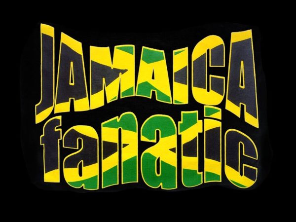 Fanatique de la Jamaïque Tee-Shirt Noir Homme Coton Couleur Drapeau jamaïcain