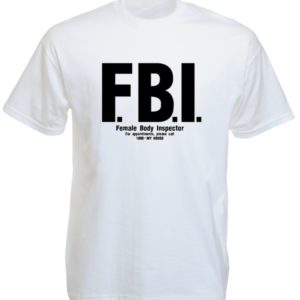 Tee-Shirt Blanc Marrant Initiales FBI en Coton Taille Large Manches Courtes