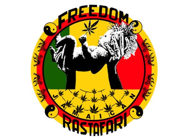 T-Shirt Blanc Freedom Jamaican Rastafari Manches Courtes