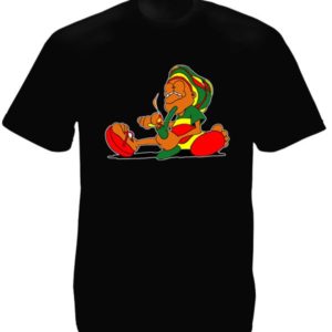Tee-Shirt Noir Baba Cool Drôle Imprimé pour Homme à Col Rond
