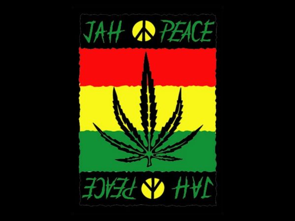 Style Reggae Tee-Shirt Noir Homme Jah Peace and Love
