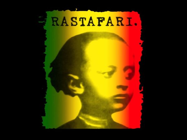 Tee-Shirt Noir Spirituel Rastafari Photo Empereur Ethiopien Jeune
