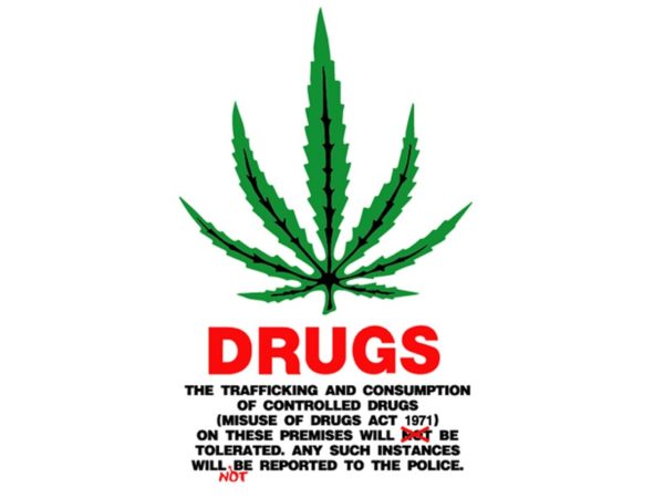 T-Shirt Blanc Législation Cannabis Grande-Bretagne Drugs Act 1971