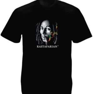 T-Shirt Homme Couleur Noire Motif Excellent avec Bob Marley
