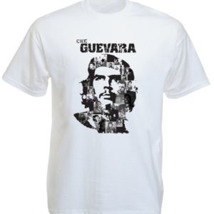 Tee-Shirt Blanc Original Photomontage Portrait Che Guevara Manches Courtes