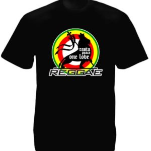 Tee-Shirt Noir Reggae One Love Peace Concert pour Homme