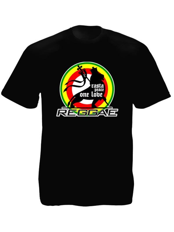Tee-Shirt Noir Reggae One Love Peace Concert pour Homme
