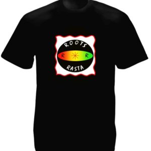 T-Shirt Noir Roots Reggae Œil Jah Rastafari Manches Courtes