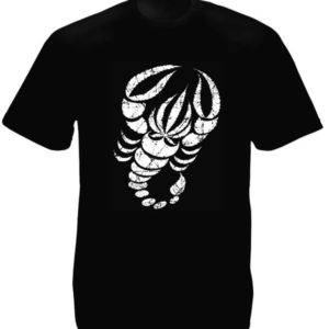 Tee-Shirt Noir Homme Impression avec Scorpion et Cannabis en Coton Bio