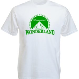 Tee-Shirt Blanc Logo Paramount Cannabis Wonderland Manches Courtes