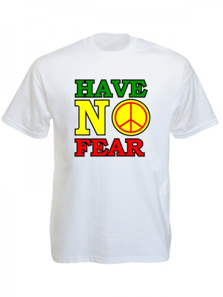 Reggae Tee-Shirt Blanc Dennis Brown Have No Fear Manches Courtes