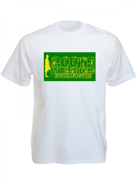 Roots Warriors Tee-Shirt Reggae Blanc en Coton Manches Courtes