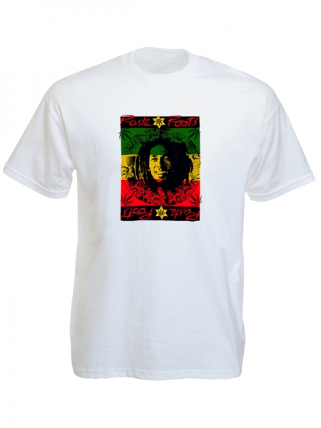 Tee-Shirt Bob Marley Blanc Rasta Roots Etoile de David
